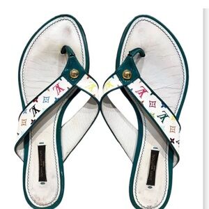 Authentic Louis Vuitton Monogram Logo Sandals Slides Flip Flops Flats